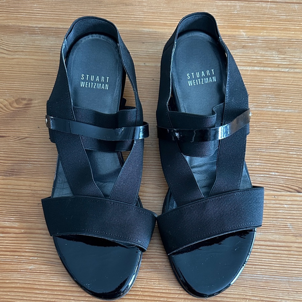 Stuart Weitzman Black Strappy Sandals